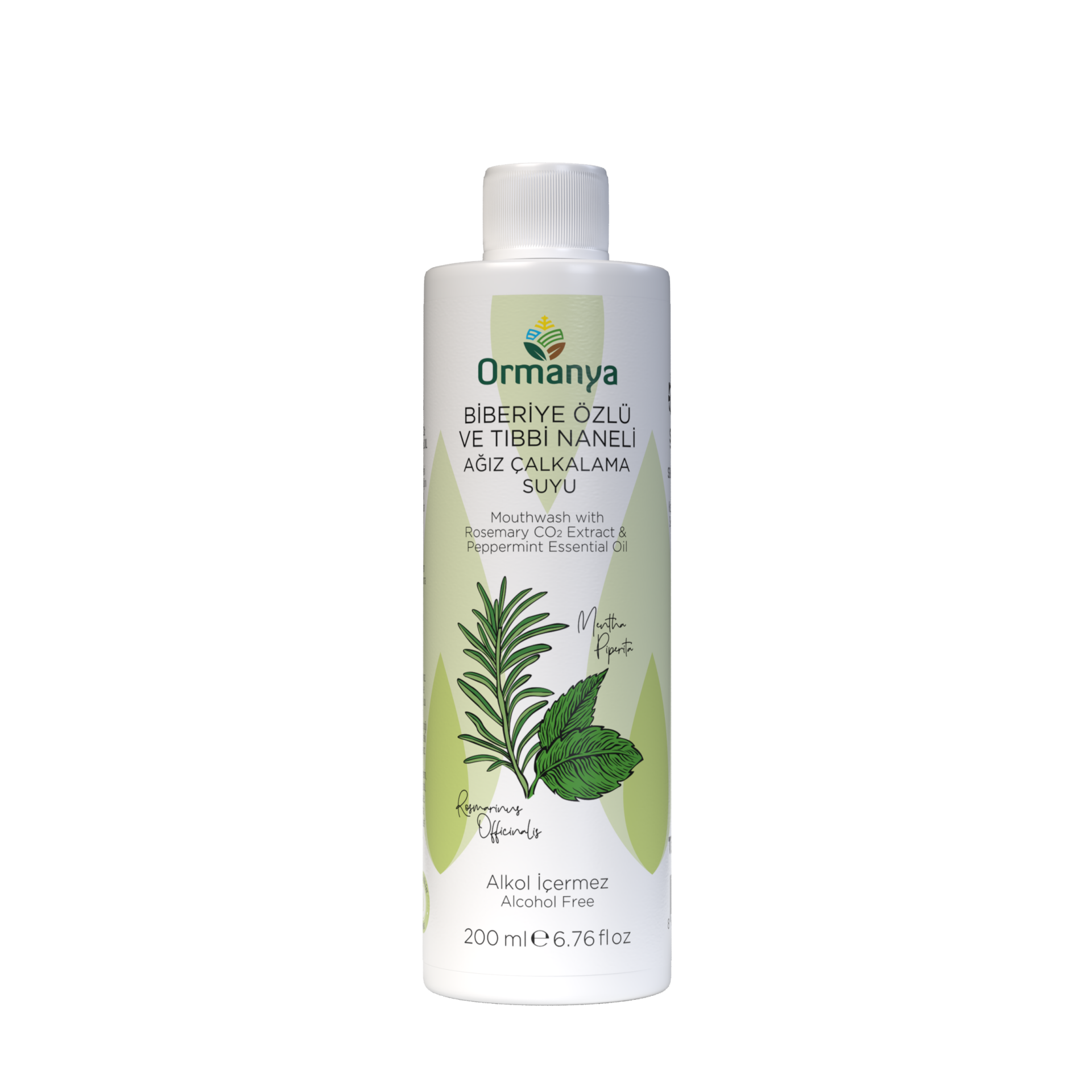 BİBERİYE ÖZLÜ TIBBİ NANELİ AĞIZ ÇALKALAMA SUYU - 200 ml (ALKOL-FLORÜR-SLS-SLES İÇERMEZ.)