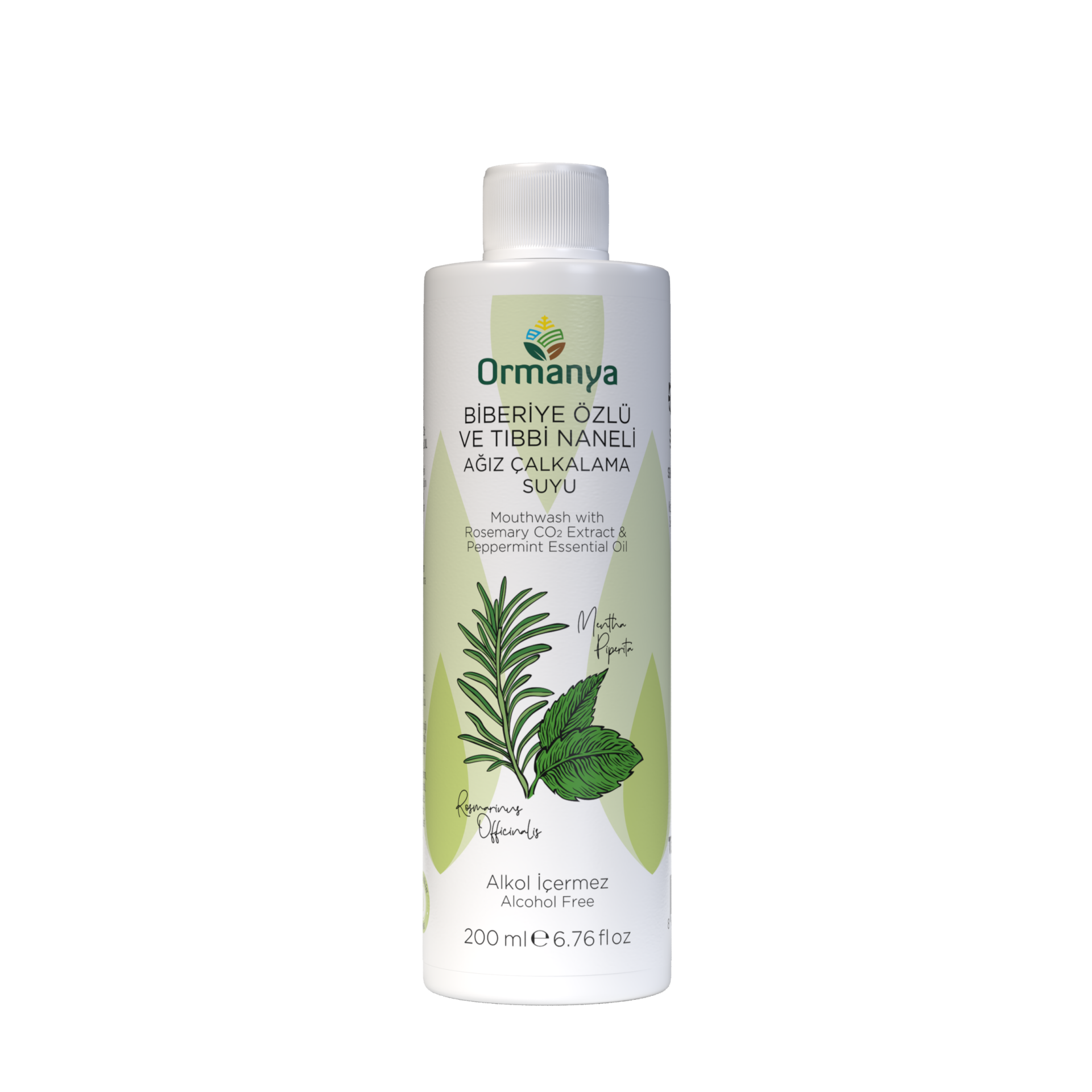 BİBERİYE ÖZLÜ TIBBİ NANELİ AĞIZ ÇALKALAMA SUYU - 200 ml (ALKOL-FLORÜR-SLS-SLES İÇERMEZ.)