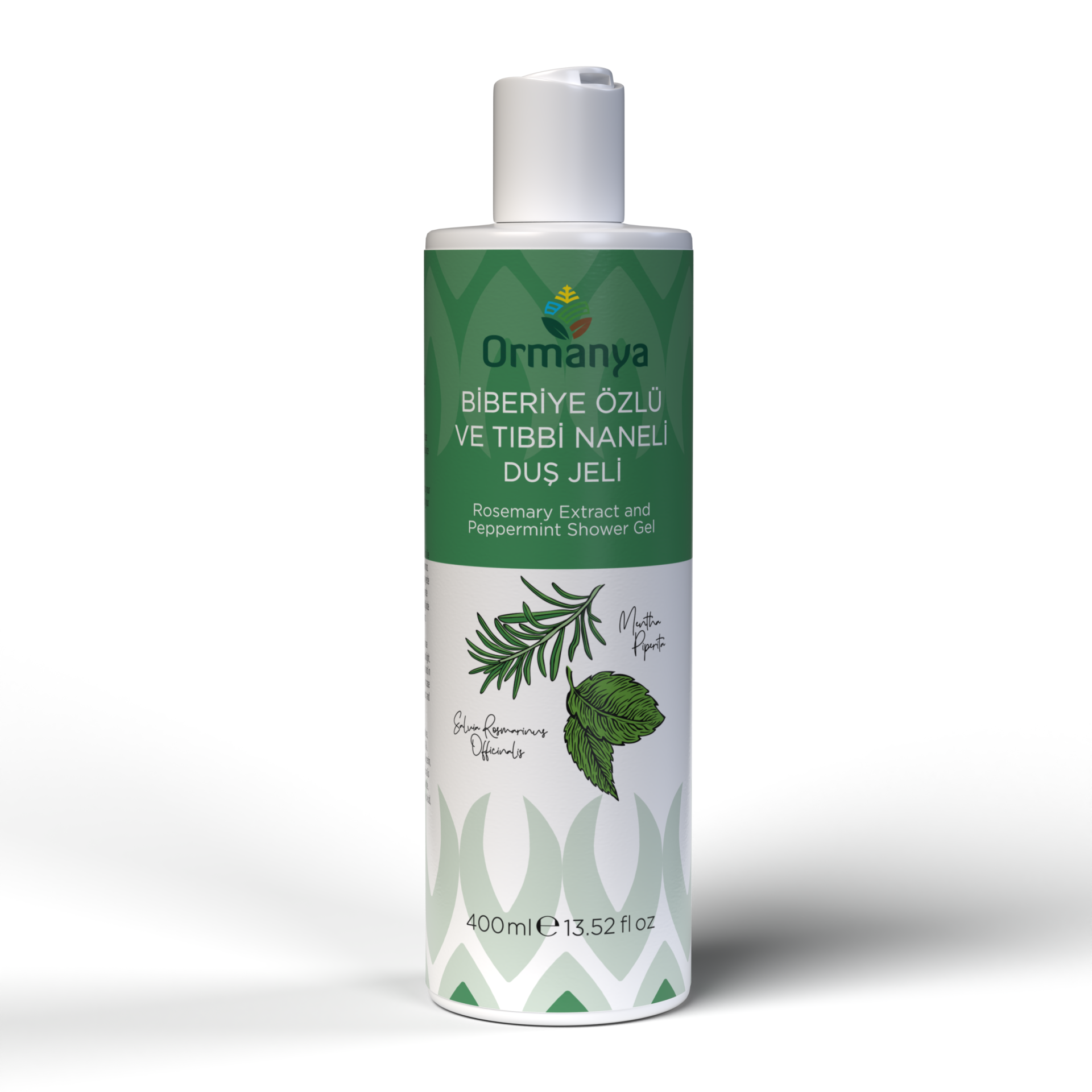 BİBERİYE ÖZLÜ ve TIBBİ NANELİ DUŞ JELİ - 400 ML (ALKOL + SLS/SLES/SÜLFAT İçermez.)