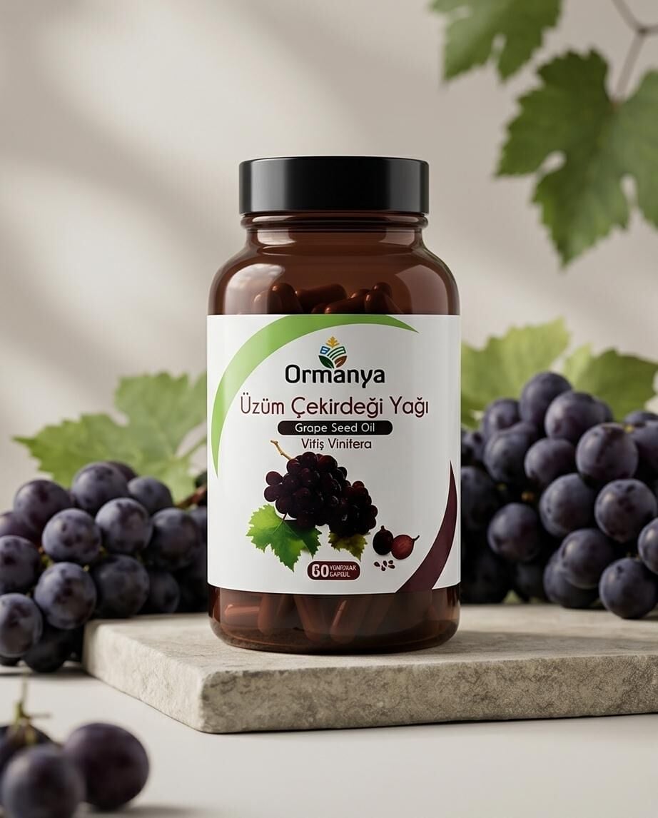 ÜZÜM ÇEKİRDEĞİ YAĞI İÇEREN TAKVİYE EDİCİ GIDA - 1000 MG