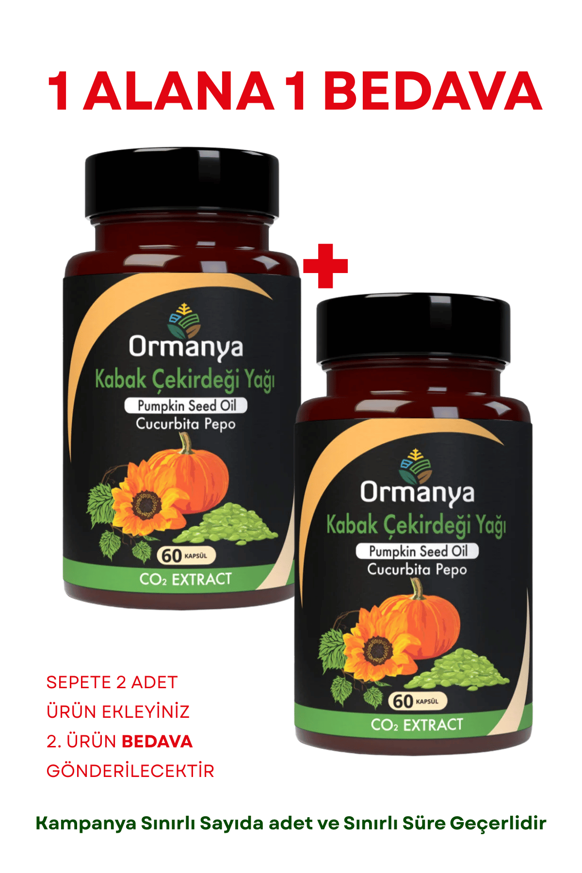 Kabak Çekirdeği Yağı Co2 Ekstrakt Kapsül 830mg - 60 Adet (Süper Kritik Teknolojisi ile Üretilmiştir)