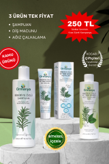 3'lü Set Ürün En Beğenilen Ürünler ★ Bitkisel Doğal Yağlar İçeren Kozmetik Ürünler (Şampuan Diş Macunu Ağız Bakım)