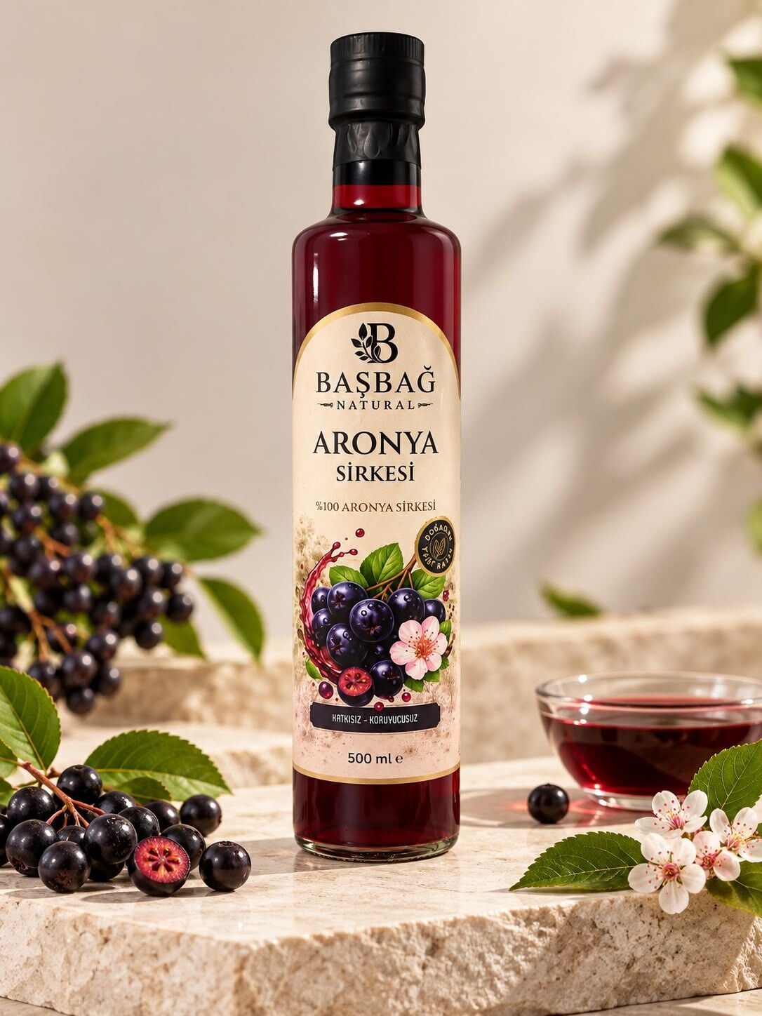 Doğal Fermente Aronya Sirkesi 500 ml